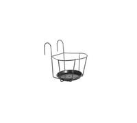 Porte-Pot pour balcon avec Soucoupe - 25 x 25 cm - Gris anthracite
