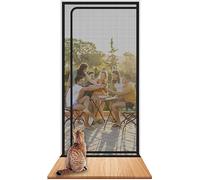 Porte pour animaux de compagnie - Barrière pour animaux - Empêche les animaux de sortir - Grille en acier résistant aux griffes - 90x220 cm - Noir