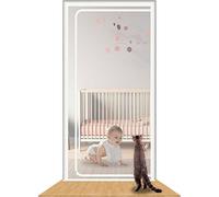 Porte pour animaux de compagnie - Barrière pour animaux - Maintient les animaux à l'intérieur - Maille résistante aux griffes - 110 x 220 cm - Blanc