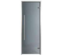 Porte pour Hammam Premium 90 x 190 cm Poignée Verticale Teinté Gris - Porte Vitrée Étanche pour Hammam, Bain de Vapeur et Salle de Bain