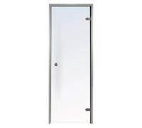 Porte pour Hammam Transparente 80 x 190 cm Cadre en Aluminium - Porte Vitrée Étanche pour Hammam, Bain de Vapeur et Salle de Bain