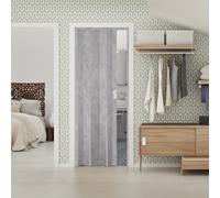 Porte pliante interieur pvc 83x214 cm mod. Maya Beton gris avec verre satine