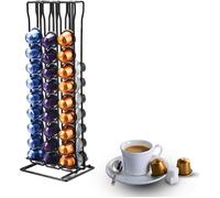 Porte Rangement Capsule pour 60 Pièces Nespresso Cafe Capsules, Range Support Distributeur pour Café Dosette Nespresso (Noir)