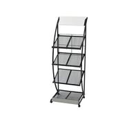 vidaXL Porte-revue 47 x 40 x 134 cm A4 Noir et blanc