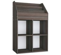 Porte-Revue Enfant 3 Compartiments Bois | Meuble Rangement Chene, 4 Compartiments Ouverts, 71x30x114 cm, Nettoyage Facile