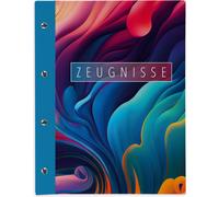 porte-revue itga A4 avec fermeture à vis motif vagues multicolores
