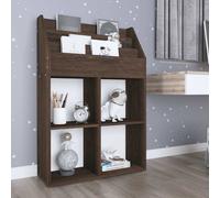 vidaXL Porte-revue pour enfants Chêne fumé 71x30x114 cm Bois ingénierie