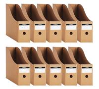 Porte Revues A4 en Papier Kraft, 10 Pièce 9 CM Solide Porte-Revues Boîte de Rangement de Documents de Papeterie Avec Étiquettes