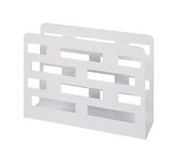 Porte-revues ajouré 35x10x26 cm en métal laqué blanc
