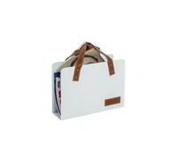 Porte-revues coloris blanc-marron en métal - L 35 x P 10 x H 30 cm --