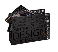 Porte-revues design en métal laqué noir