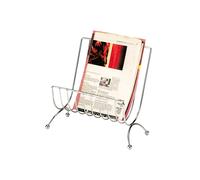 Porte-revues en métal chromé gris - Hauteur 34 x Longueur 31 x Profondeur 17 cm