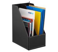 Porte-revues en similicuir, 2 compartiments, format A4-C4, couleur noire