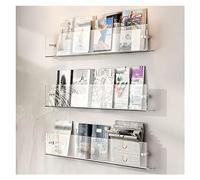 Porte-revues Montage mural Acrylique clair Porte-magazines, Porte-brochures à 3 niveaux Porte-brochures pour salle d'attente pour salle d'attente Salon Bureau Présentoir pour la maison ( Color : Clear