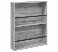 Porte-Revues Mural Bois Composite 60 x 12 x 70 cm | Design Moderne, Étagères Ajustables, Range-Magazines pour Salon Bureau, Finition Gris Sonoma