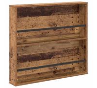 Porte-revues mural en bois vieilli, 80 x 12 x 70 cm, étagère | Bois d'ingénierie, étagères réglables, design minimaliste, gain de place, nettoyage facile, pour salon ou bureau
