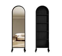 Porte-revues Rétro Magazine Présentoir Stand sur pied Livres Magazines Support de rangement Pivotant Mobile Miroir Complet Littérature Stand