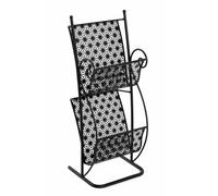 HAKU Porte-revues Stella en métal noir – L 31 x H 80 x P 27 cm – Style Art déco