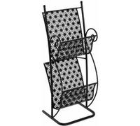 HAKU Porte-revues Stella en métal noir – L 31 x H 80 x P 27 cm – Style Art déco