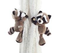 Porte-rideaux raton laveur - 2 Stück - Tier Cartoon Curtain Rings - Elastic Button - Kinderzimmer Dekoration