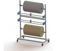 Porte-Rouleau à Double roulement de Rack de Ruban à Bulle Robuste avec Roues verrouillables pour l'entrepôt d'emballage