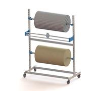 Porte-Rouleau à Double roulement de Rack de Ruban à Bulle Robuste avec Roues verrouillables pour l'entrepôt d'emballage