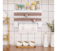 Porte-Rouleau De Cuisine Pa ComfortLine Pour 3 Roule Distributeur élég Avec étagère à épices Intégrée Coupe-Roule Pratique Et port Mural Fonctionnel Pour Film Et Papier uie-Tout