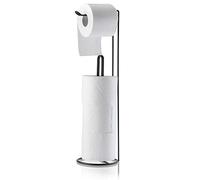 Porte-Rouleau de Papier KADAX, Porte-Papier hygiénique, 2 en 1, Porte-Rouleau pour Cuisine, Salle de Bain, Papier Toilette, Porte-Rouleau en Acier Enduit de Poudre, Porte-Rouleau, Debout (Noir)