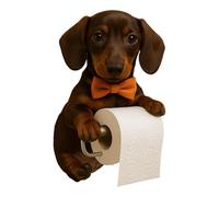 Porte-rouleau de papier toilette amusant en forme d'animal imprimé en 3D pour chien, support de rangement mural décoratif pour salle de bain, cuisine (D, 22 x 16 x 12 cm)