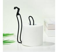 Porte-rouleau de papier toilette en acier inoxydable à suspendre sur le réservoir - Distributeur de papier toilette pour salle de bain - Noir