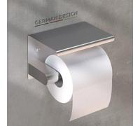 Porte-rouleau de papier toilette en acier inoxydable brossé de haute qualité avec panneau | sans perçage