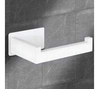 Porte-rouleau de papier toilette en acier inoxydable, sans perçage, fixation murale, autocollant, étanche, pour la salle de bains et la cuisine, blanc