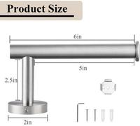 Porte-rouleau de papier toilette Ibenzoa® en acier inoxydable SUS304 – support mural moderne pour salle de bain et cuisine, longueur de 15,2 cm, distance du mur de 7,6 cm, compatible avec les rouleaux