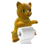 Porte-Rouleau De Toilette Animal, Support Distributeur De Papier Essuie-Tout Chat, Accessoire Mural En Résine Pour Salle De Bain & Cuisine - Distributeur Décoratif Sans Perçage En Forme De Statue Anim