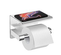 Porte Rouleau Papier Toilettes, ASOFTY Derouleur Porte Papier Toilette Mural Auto-Adhesif, WC Porte Papier Original Acier Inoxydable avec Etagère pour WC Bain