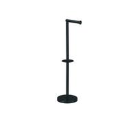 Porte Rouleau Papier Wc sur pied avec system reserve top tournable sur socle Acier Noir mat MSV