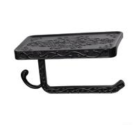 Porte-Rouleau pour WC Vintage Sculpté avec pour étagère pour en Aluminium(Black)