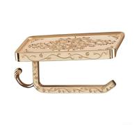 Porte-Rouleau pour WC Vintage Sculpté avec pour étagère pour en Aluminium(Gold)