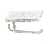 Porte-Rouleau pour WC Vintage Sculpté avec pour étagère pour en Aluminium(White)