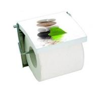 Porte-rouleau WC - MSV - Lingga - MDF et inox - Blanc - 13 x 15 x 11,5 cm