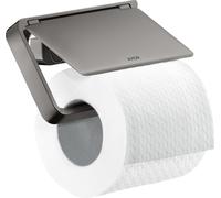 Porte-rouleaux de papier toilette AXOR Universal Softsquare avec couvercle, finition noir chrome poli