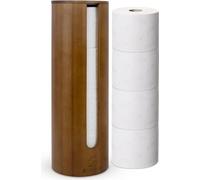 Porte-rouleaux de papier toilette de rechange en bambou pour 4 rouleaux, porte-rouleaux de papier toilette en bois, rangement pour papier toilette, rangement pour papier toilette avec couvercle, range