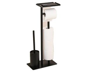 Porte-rouleaux de papier toilette, en acier au carbone, dimensions : 26 cm de longueur, 16 cm de largeur, 60 cm de hauteur, modèle autoportant