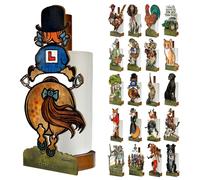 Porte-rouleaux de papier toilette en bois avec de jolies illustrations équestres