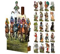Porte-rouleaux de papier toilette en bois, motif courses de chevaux, autoportant, 1 pièce