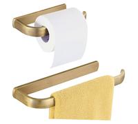 Porte-rouleaux de papier toilette Messing avec anneau pour serviette, fixation murale, lot de 2