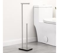 Porte-rouleaux de papier toilette, modèle autoportant, en acier inoxydable brossé, hauteur 51 cm, gain de place, résistant à la rouille, en acier inoxydable SUS304