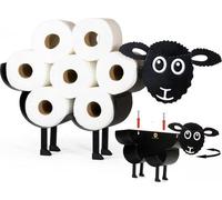 Porte-rouleaux de papier toilette noirs - Porte-rouleaux de papier toilette élégants à fixation murale avec support noir WC Butler