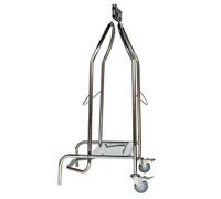Porte Sac à Pince Inox 110L 2 roues Caoutchouc
