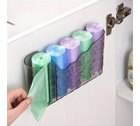 Porte-sac poubelle mural sans perçage, grande capacité, gain de place, boîte de rangement pour cuisine/salle de bain, conception multicouche pour un accès facile, matériau en plastique durable, convie